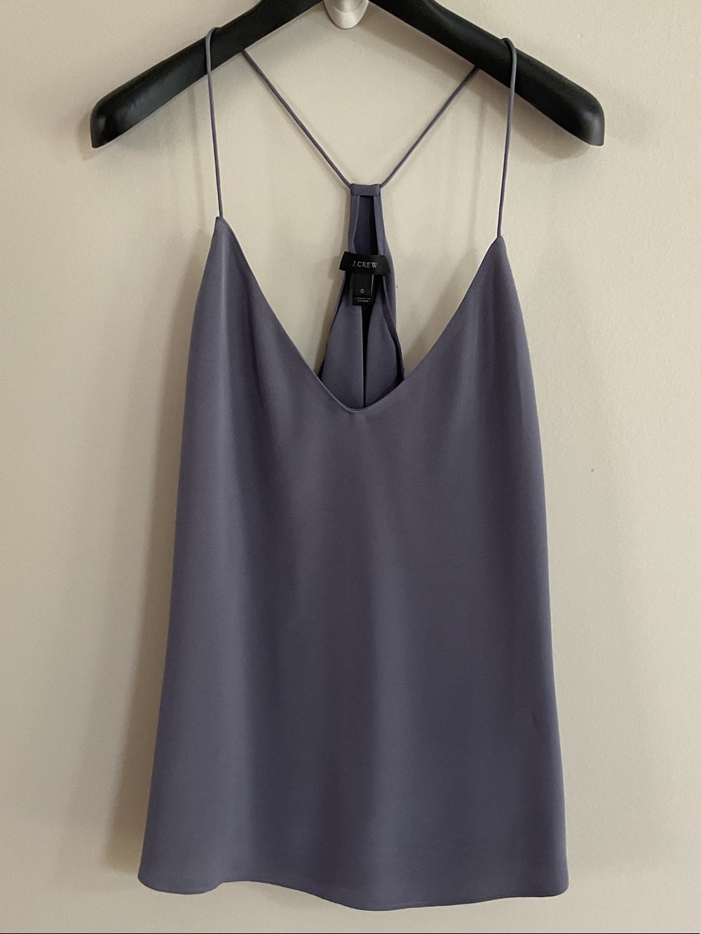 J.Crew 100% Silk Racerback Cami Top in Dusty Lavender Gray | Size 0